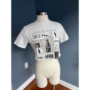 Coca cola cream crop top with vintage coke graphics, size XS